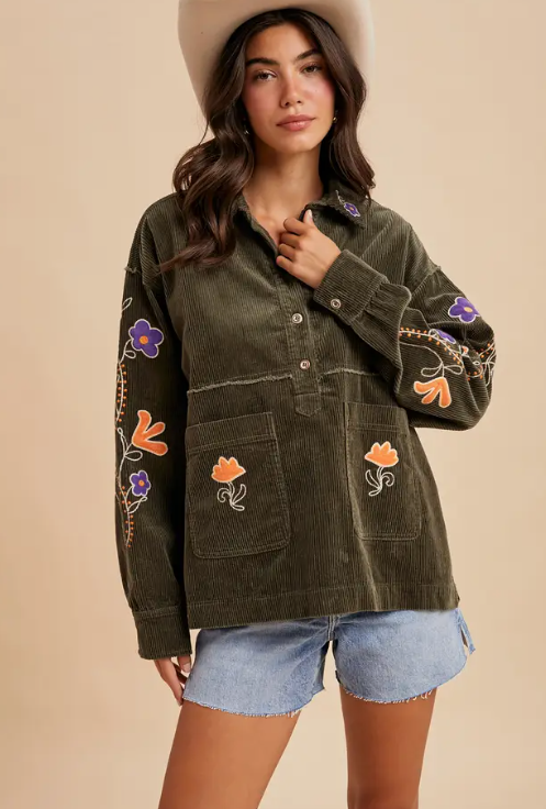 Vintage Vines Corduroy Pullover