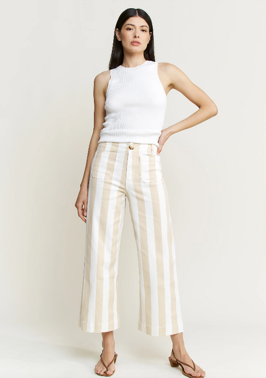 Mica Denim Striped Crop Jeans