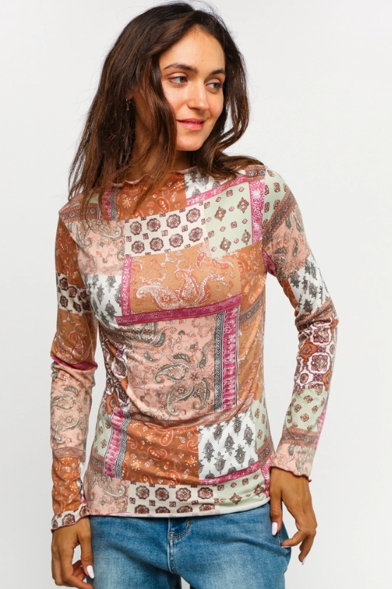 Patchwork Long Sleeve Top
