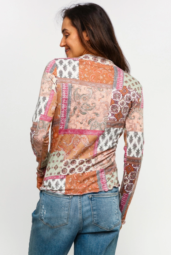Patchwork Long Sleeve Top