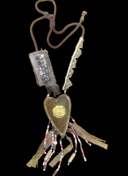 Wooden Roses Necklace