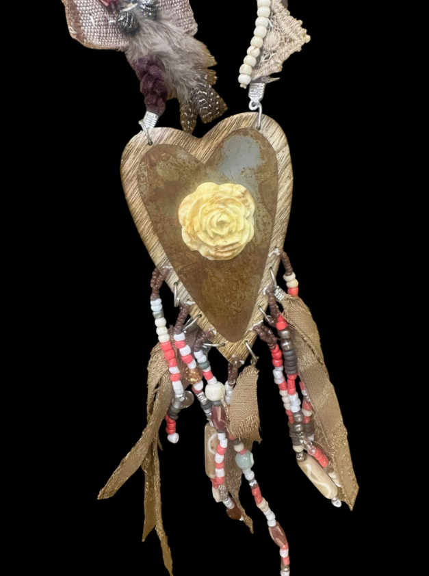 Wooden Roses Necklace