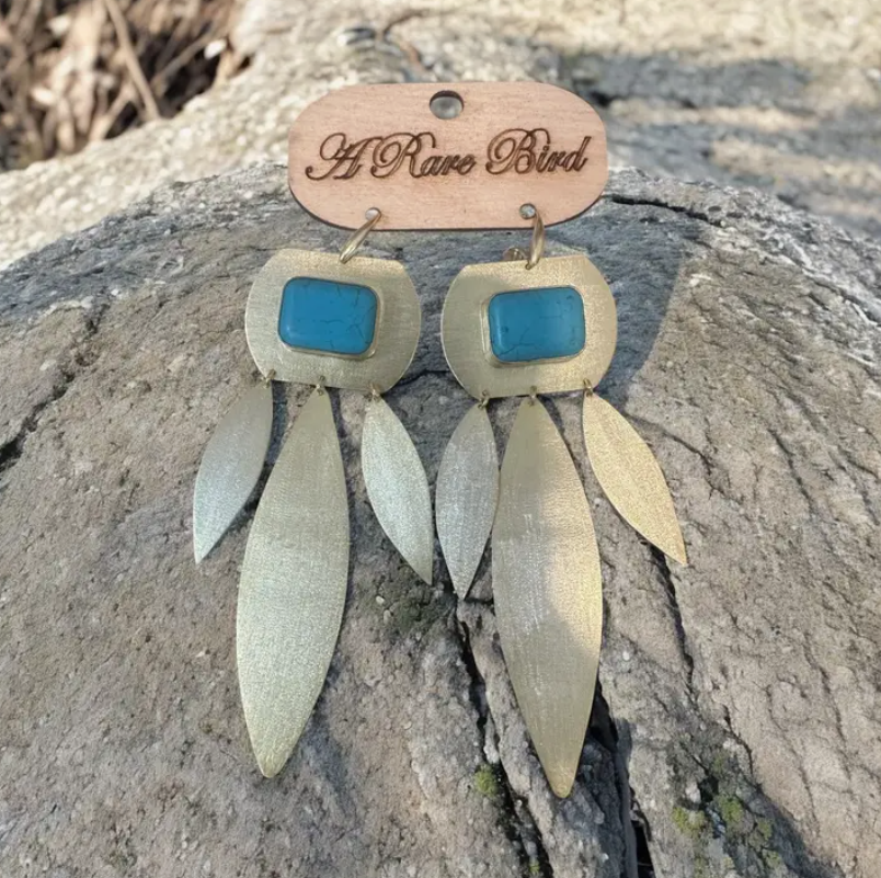 Turquoise Gold Wash Earrings