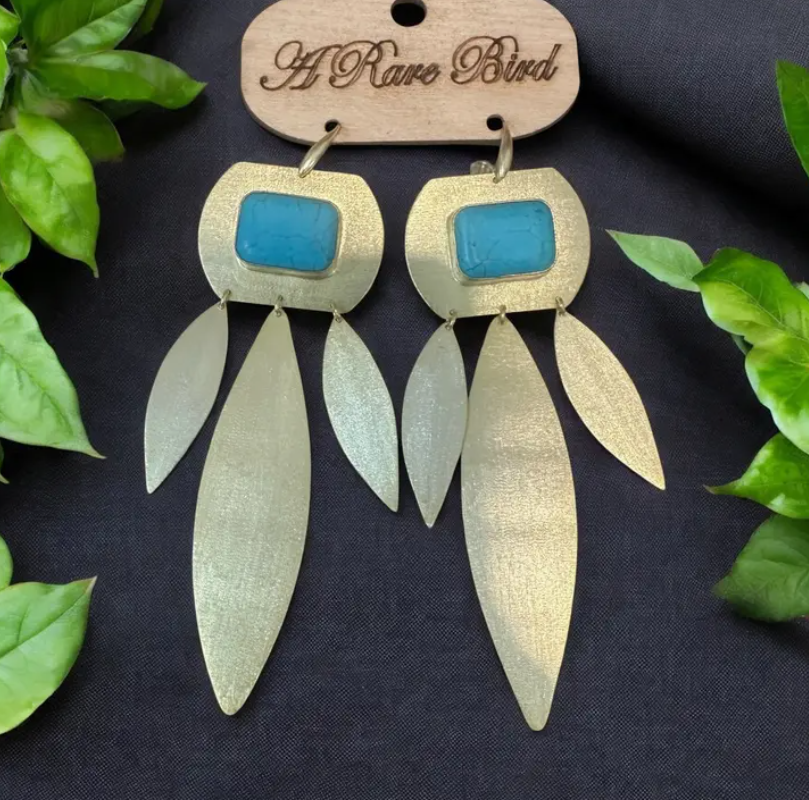 Turquoise Gold Wash Earrings