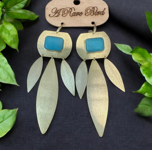 Turquoise Gold Wash Earrings