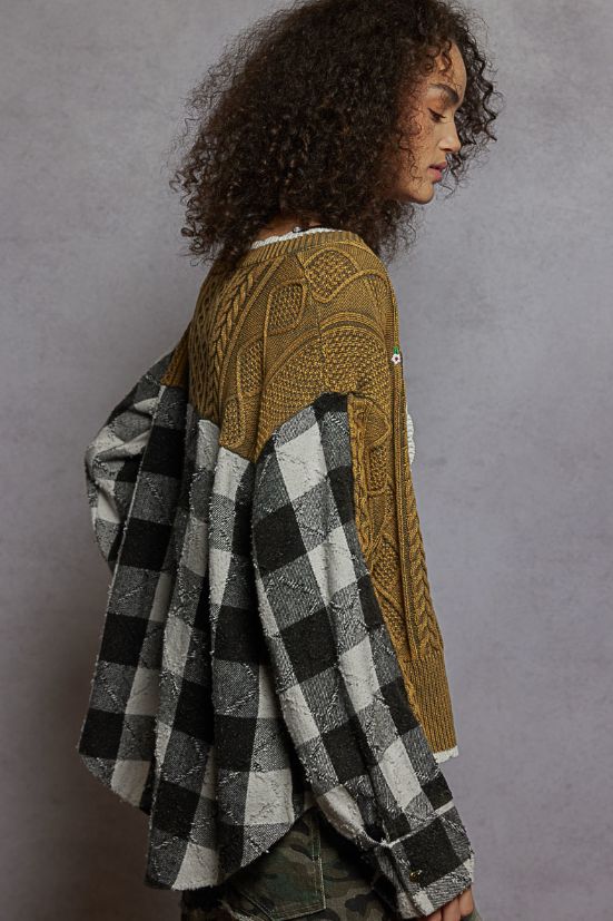 Perfect Storm Embroidered Plaid Cardigan