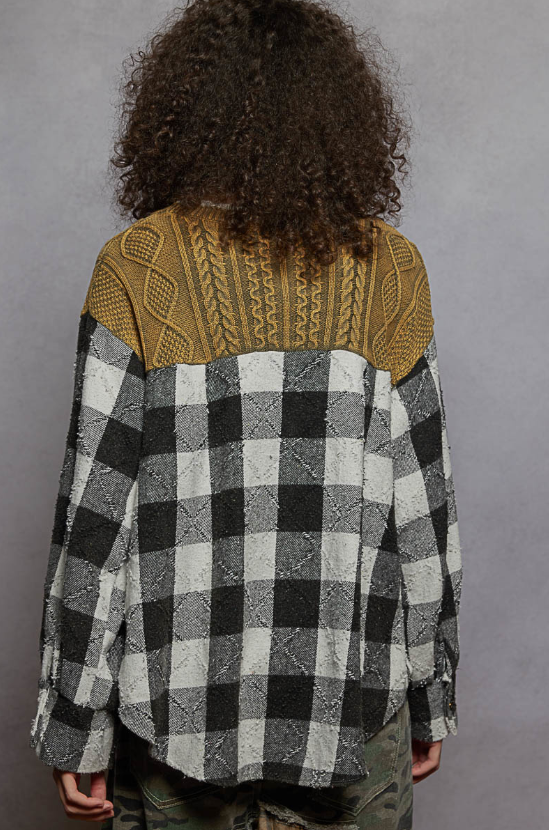 Perfect Storm Embroidered Plaid Cardigan