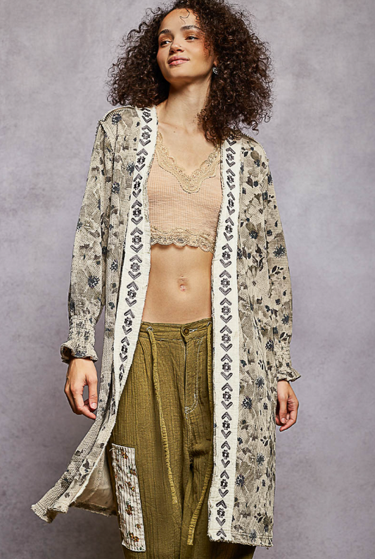Miss You Floral Knit Cardigan Duster