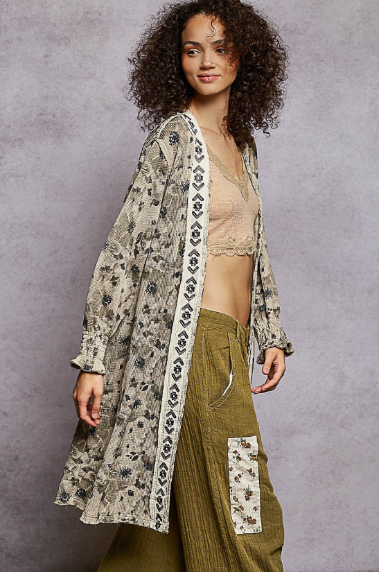 Miss You Floral Knit Cardigan Duster