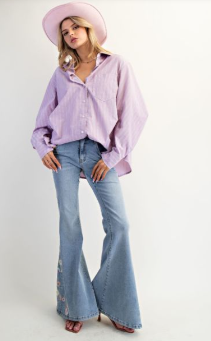 Wildflower Pop Denim Flares