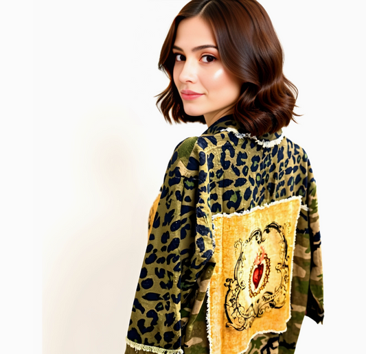 Burning Heart Leopard Print Shacket
