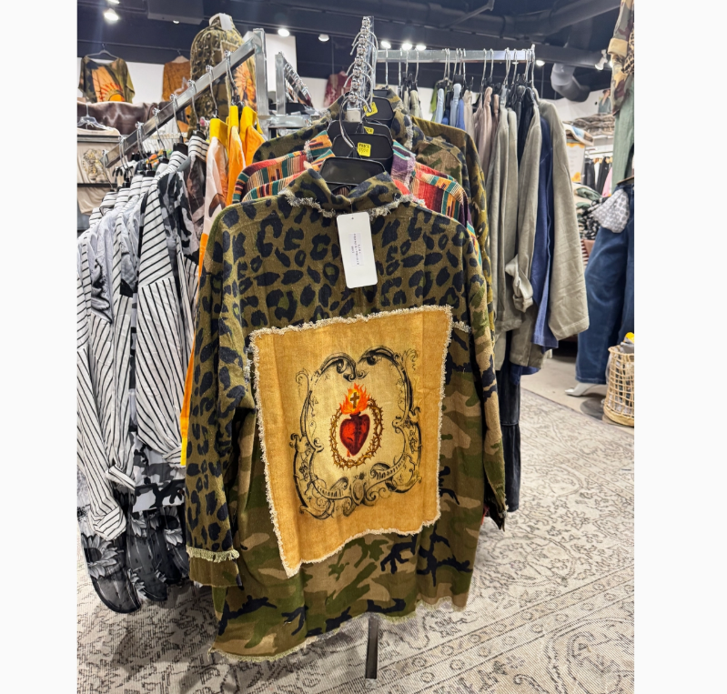 Burning Heart Leopard Print Shacket