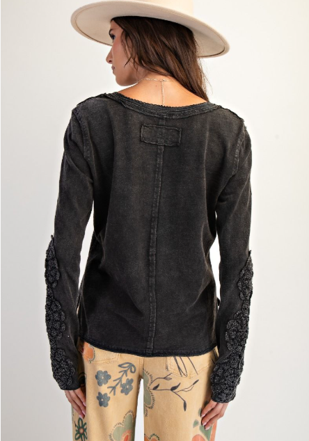 Doily Crochet Henley Tops