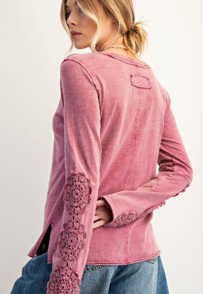 Doily Crochet Henley Tops