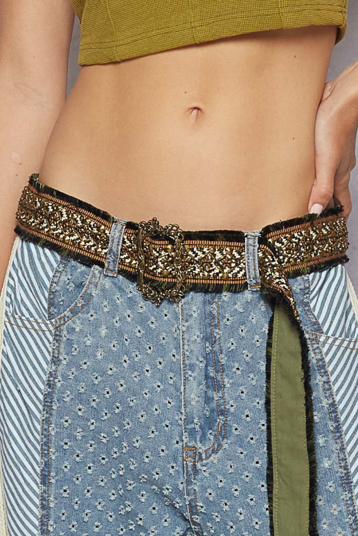 Pol Studded Fringe Belts