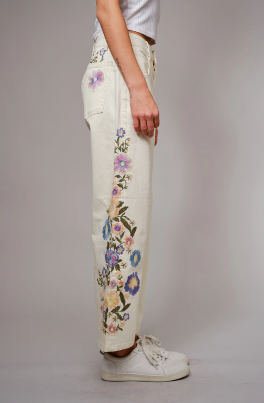 Keep Growing Embroidered Jeans