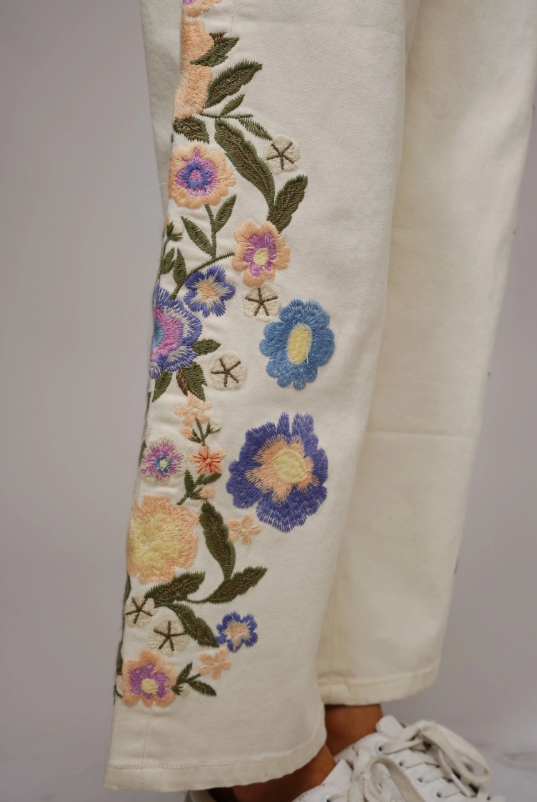 Keep Growing Embroidered Jeans