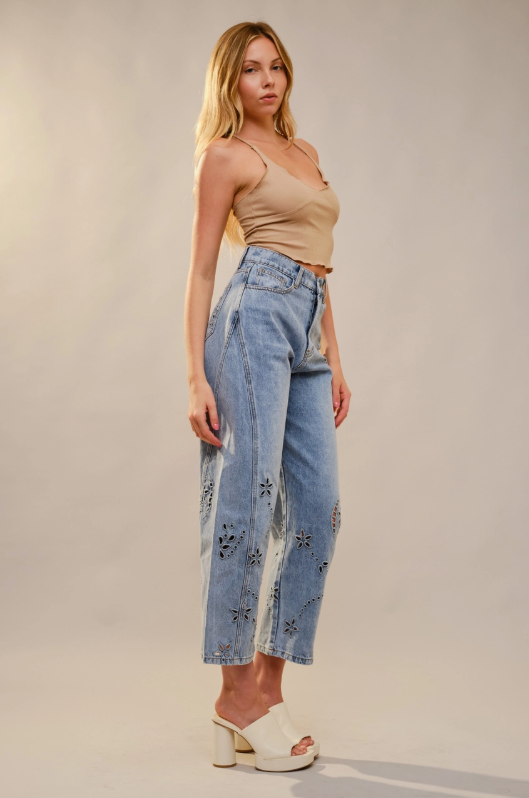 Walk On By Floral Jeans