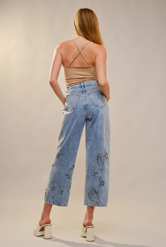 Walk On By Floral Jeans