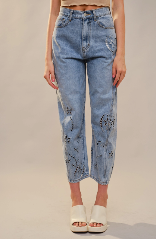 Walk On By Floral Jeans