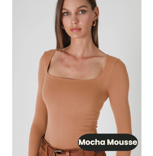 Seamless Square Neck Long Sleeve Top