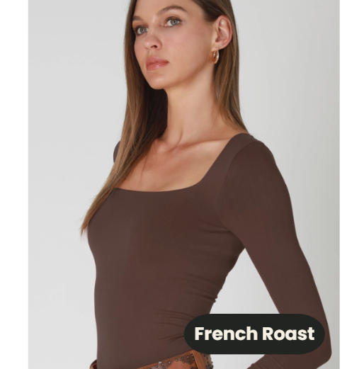 Seamless Square Neck Long Sleeve Top