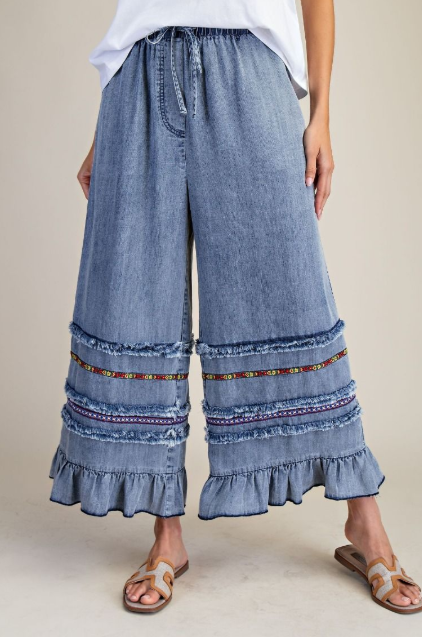 Illusions Ruffle Tencel Pants