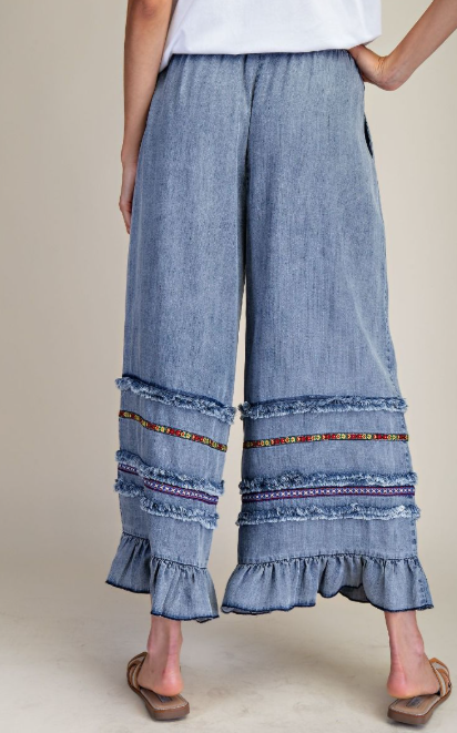 Illusions Ruffle Tencel Pants