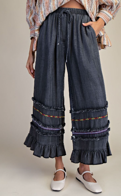 Illusions Ruffle Tencel Pants