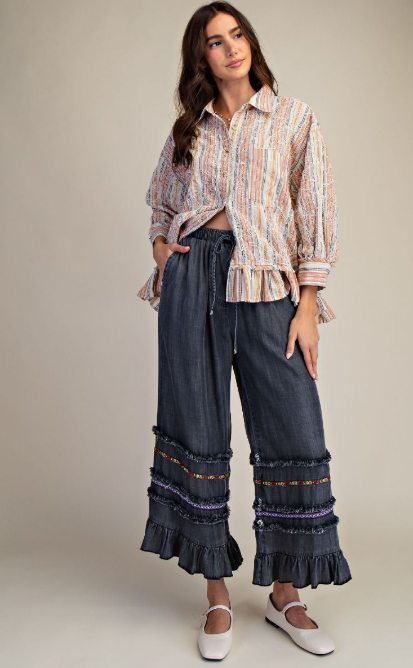 Illusions Ruffle Tencel Pants