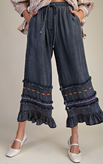 Illusions Ruffle Tencel Pants