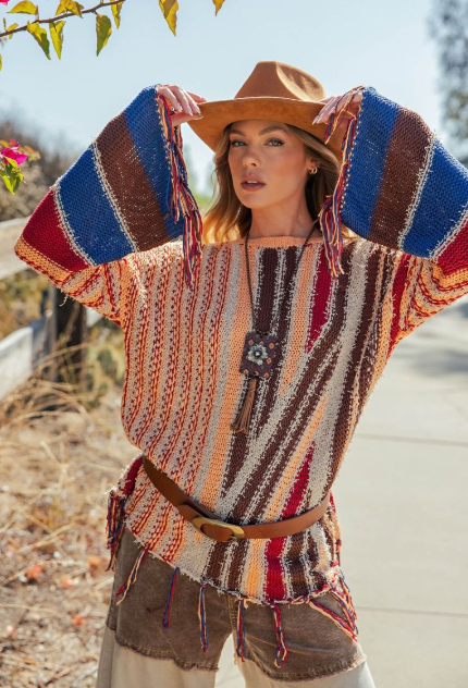 Wandering West Fringe Sweater