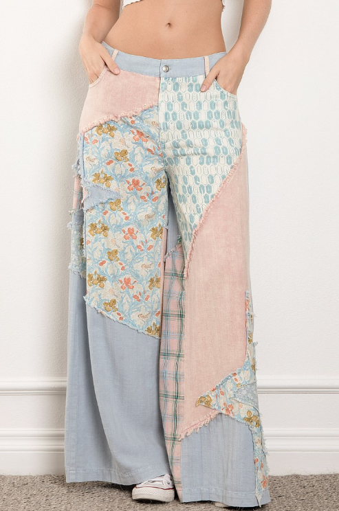 Girl Talk Patchwork Pants