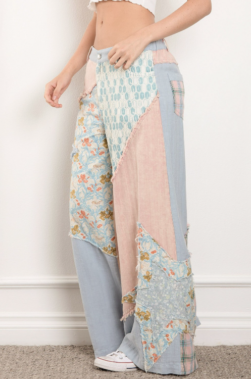 Girl Talk Patchwork Pants