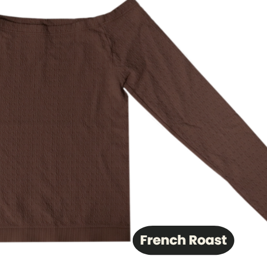 Waffle Off Shoulder Tops