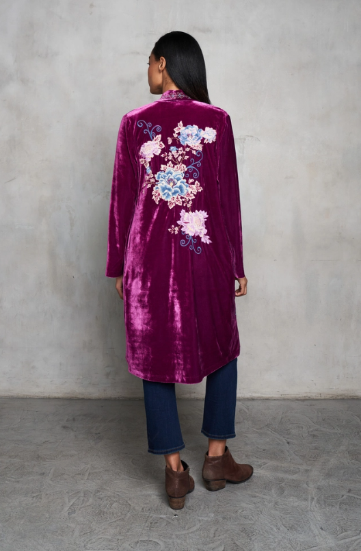 Mazzy Velvet Embroidered Duster *Final Sale*