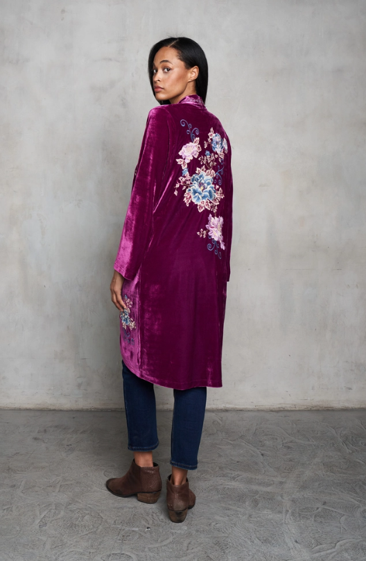 Mazzy Velvet Embroidered Duster *Final Sale*