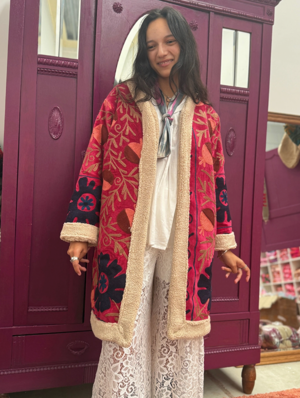 Ruby Faux Fur Embroidered Coat