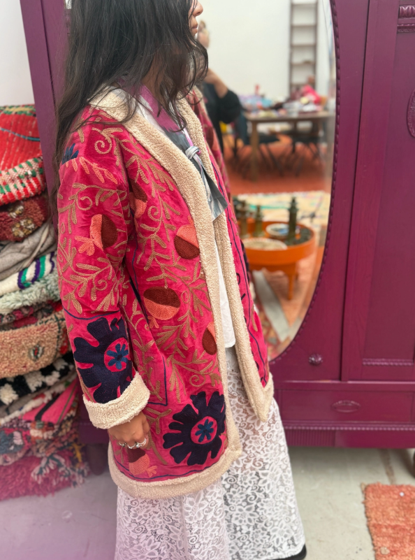 Ruby Faux Fur Embroidered Coat