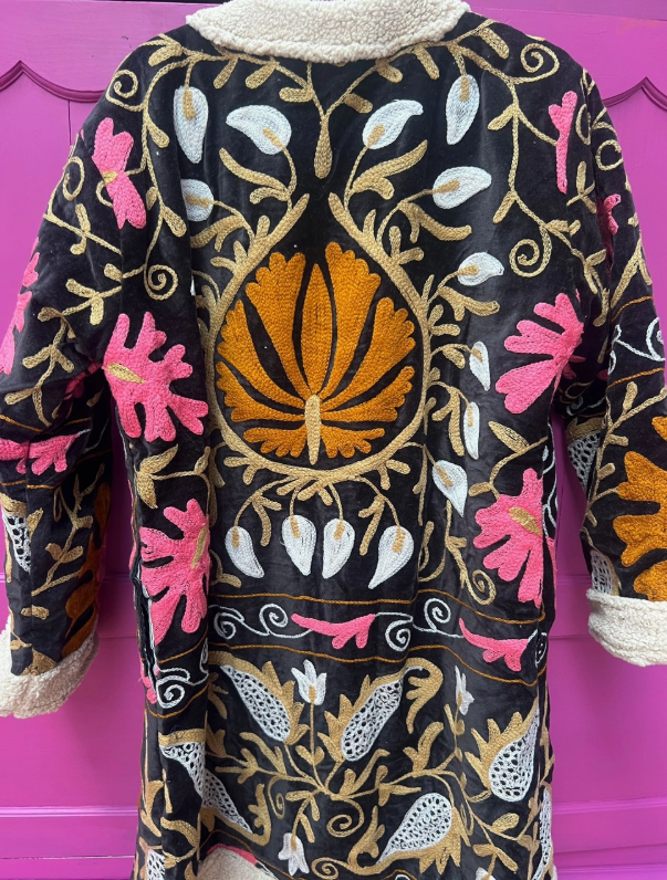 Black Faux Fur Lined Coat