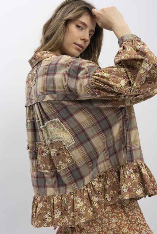 Harvest Hues Plaid Top