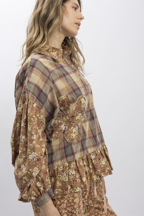 Harvest Hues Plaid Top