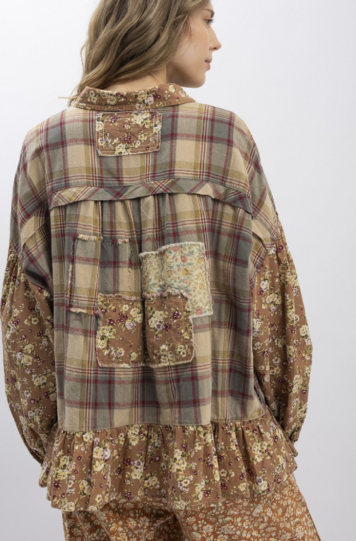 Harvest Hues Plaid Top