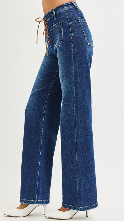 Risen Front Tie Jeans
