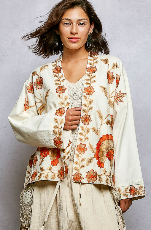 Tangerine Skies Embroidered Jacket
