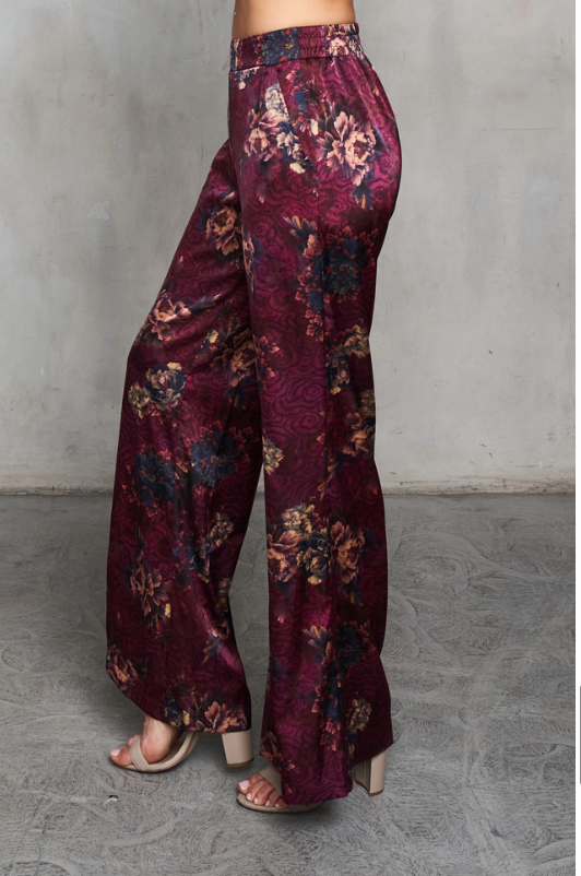 Wine Not Satin Pants *Final Sale*