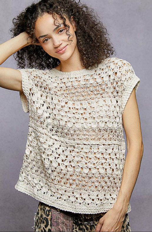 Cap Sleeve Crochet Top