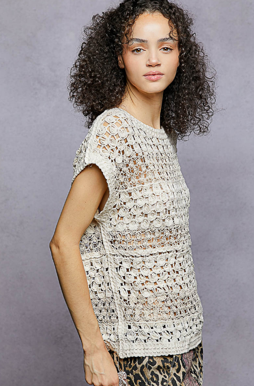 Cap Sleeve Crochet Top