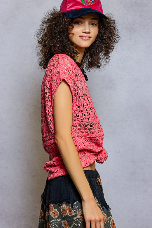 Cap Sleeve Crochet Top