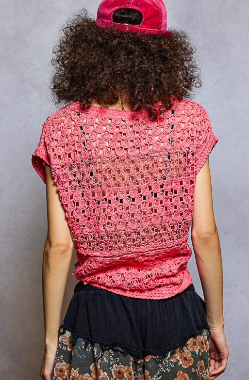 Cap Sleeve Crochet Top